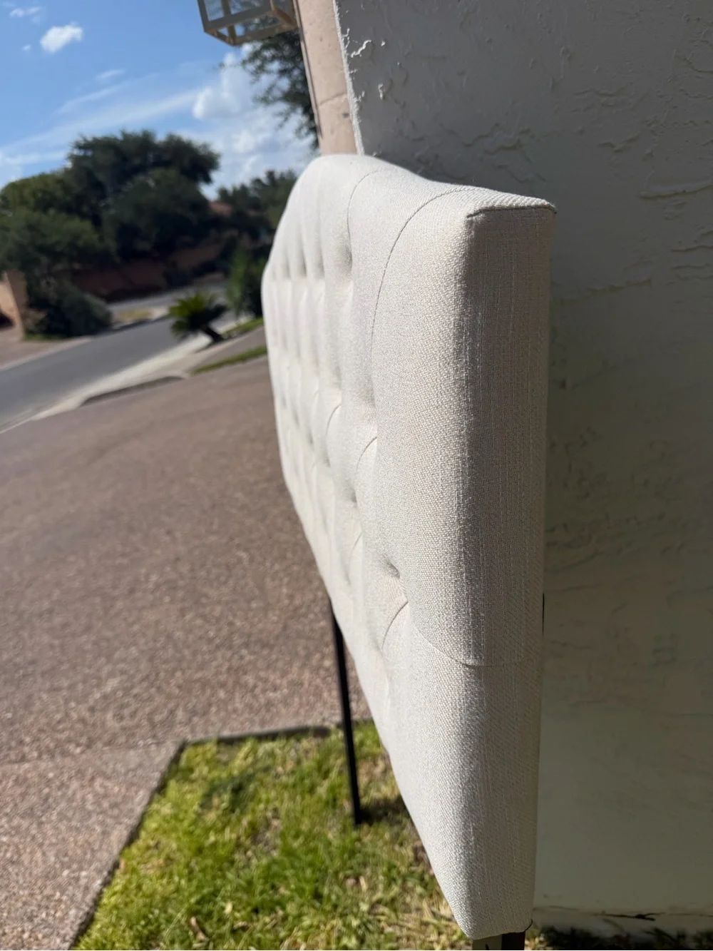 Target Button-Tufted Headboard in Light Beige